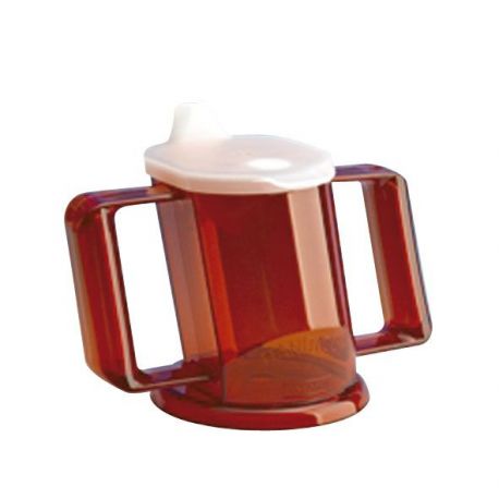 Taza Handycup con tapa. Rojo