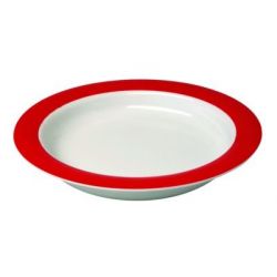 Plato pequeño Blanco / rojo